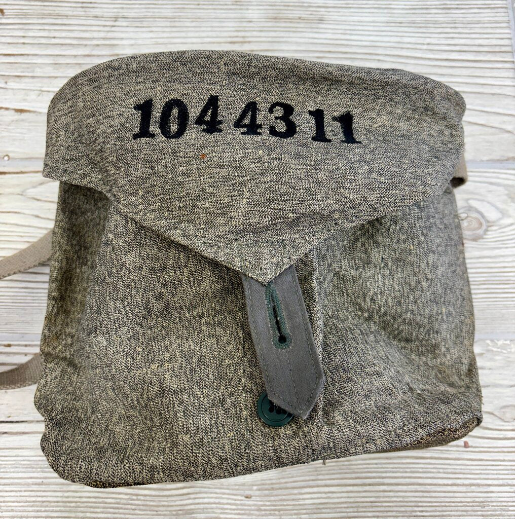 Vtg. Swiss/East German (?) Military Gas Mask Bag /j