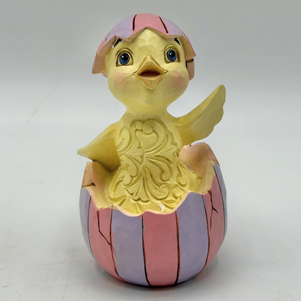 Enesco Jim Shore Heartwood Creek 2022 Easter Chick in Egg Mini Figurine /cb