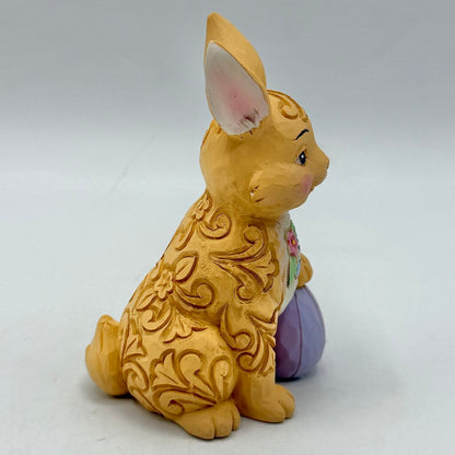 Enesco Jim Shore Heartwood Creek 2022 Easter Bunny With Floral Pattern Mini Figurine /cb
