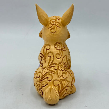 Enesco Jim Shore Heartwood Creek 2022 Easter Bunny With Floral Pattern Mini Figurine /cb