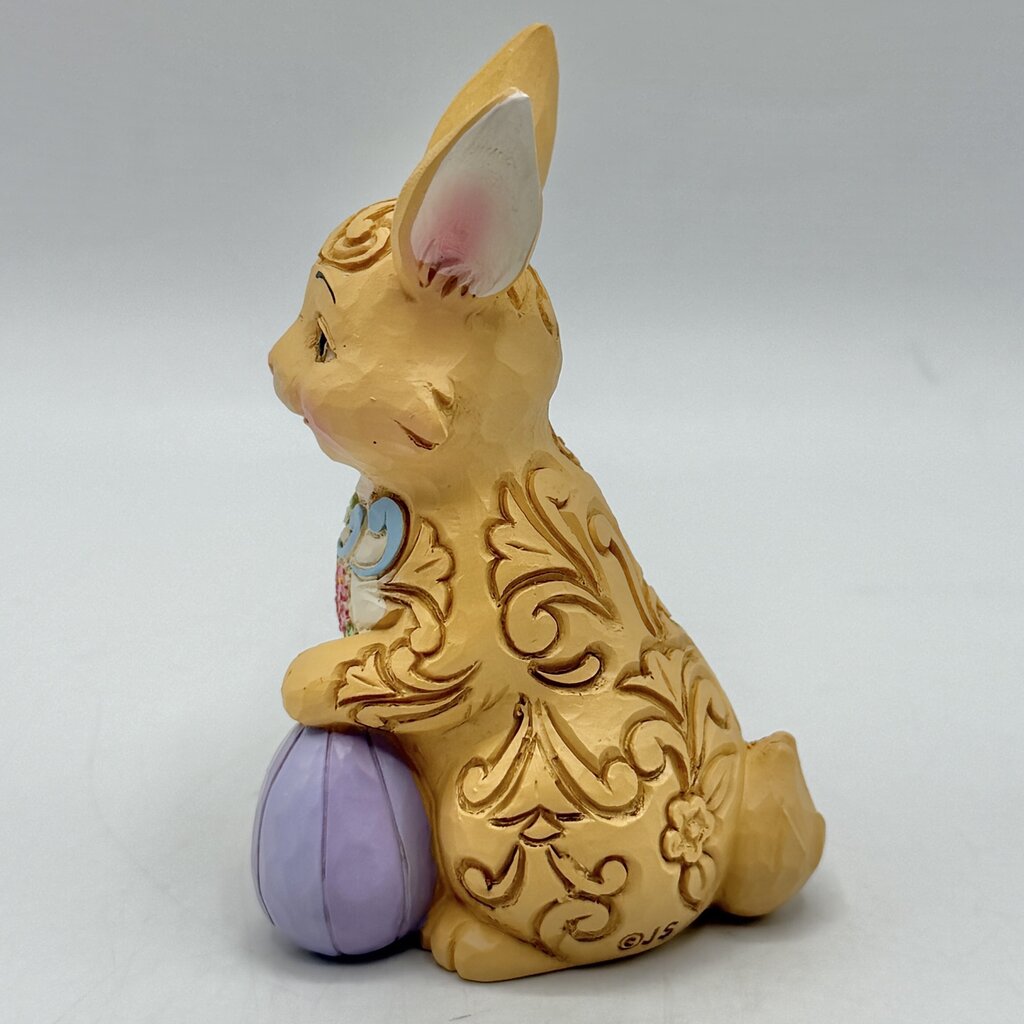 Enesco Jim Shore Heartwood Creek 2022 Easter Bunny With Floral Pattern Mini Figurine /cb