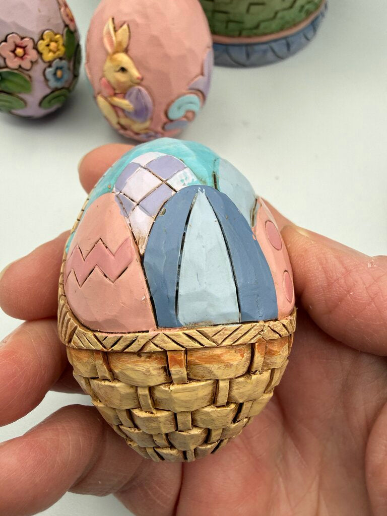 Jim Shore "Easter Cheer Found Here" 17th Annual Set Easter Basket #6008810 /rw