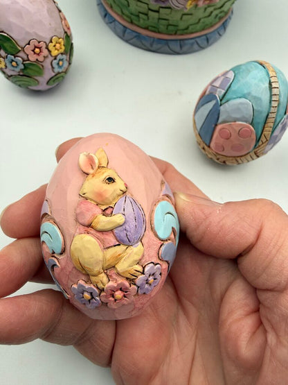 Jim Shore "Easter Cheer Found Here" 17th Annual Set Easter Basket #6008810 /rw