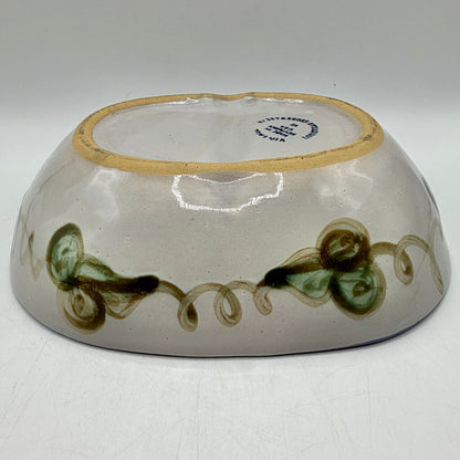 Louisville Stoneware Vintage Blue Grapes Divided Dish Made in Kentucky USA /cb