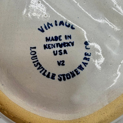 Louisville Stoneware Vintage Blue Grapes Divided Dish Made in Kentucky USA /cb
