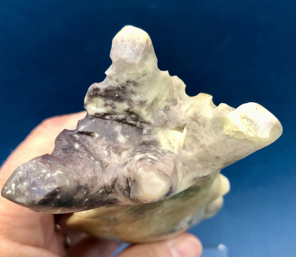 Vintage Chinese Carved Lotus Sopa Stone Bud Vase /b