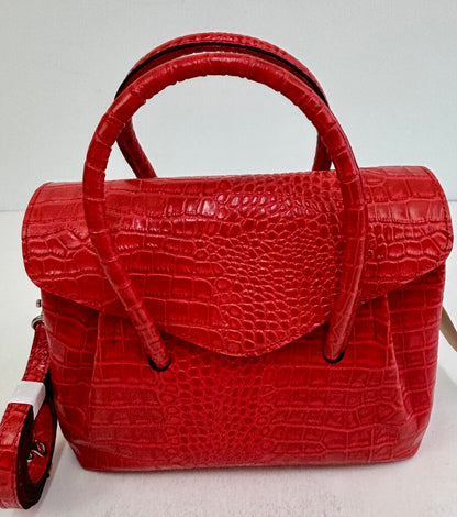 NWT Patricia Nash Croc Embossed Leather Notely Satchel Handbag Papaya /j