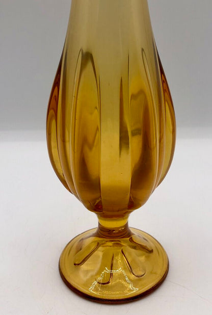 Viking Glass 6 Petal Amber Swung Vase 13” /b