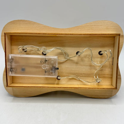 Wooden Laser Cut Christmas Village Scene Set of 2 Church & Houses LED Lit /cb