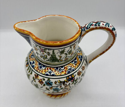 Hand Painted Ceramica de Coimbra Pitcher w/ Animcals /j