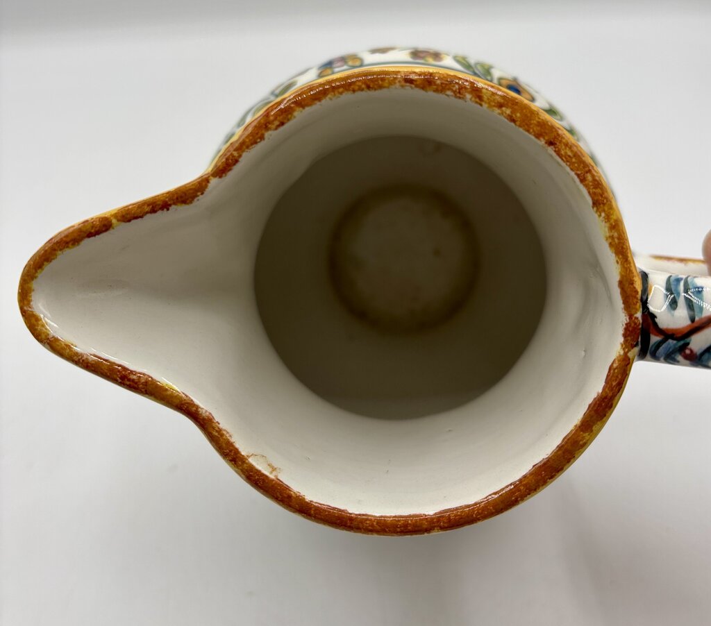 Hand Painted Ceramica de Coimbra Pitcher w/ Animcals /j