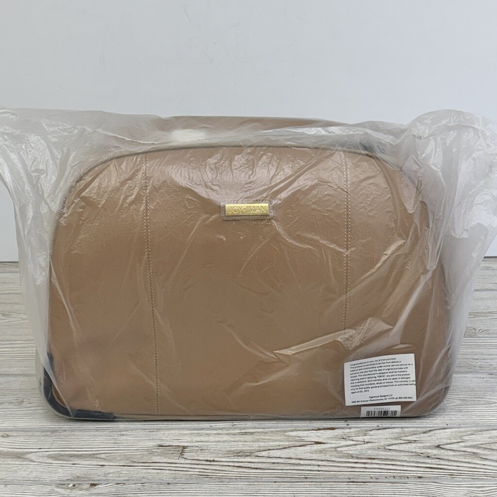 Joy & Iman Genuine Leather Wheeled Duffle Bag Cappuccino Brand New In Factory Packaging /cb