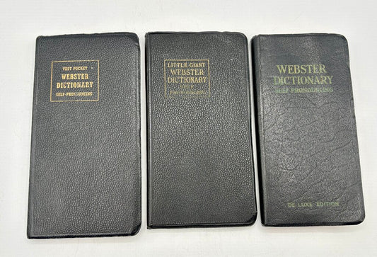 Set of 3 Webster Pocket Dictionaries Vtg. /j