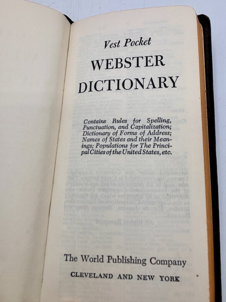 Set of 3 Webster Pocket Dictionaries Vtg. /j