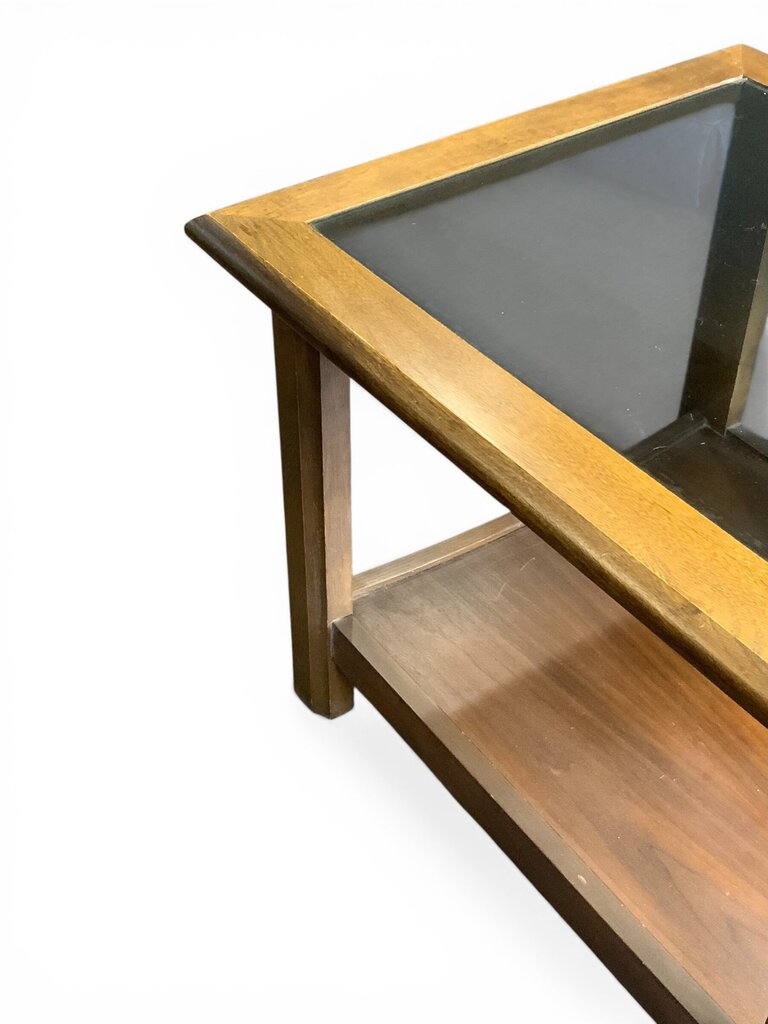 MCM Walnut Glass Side Table