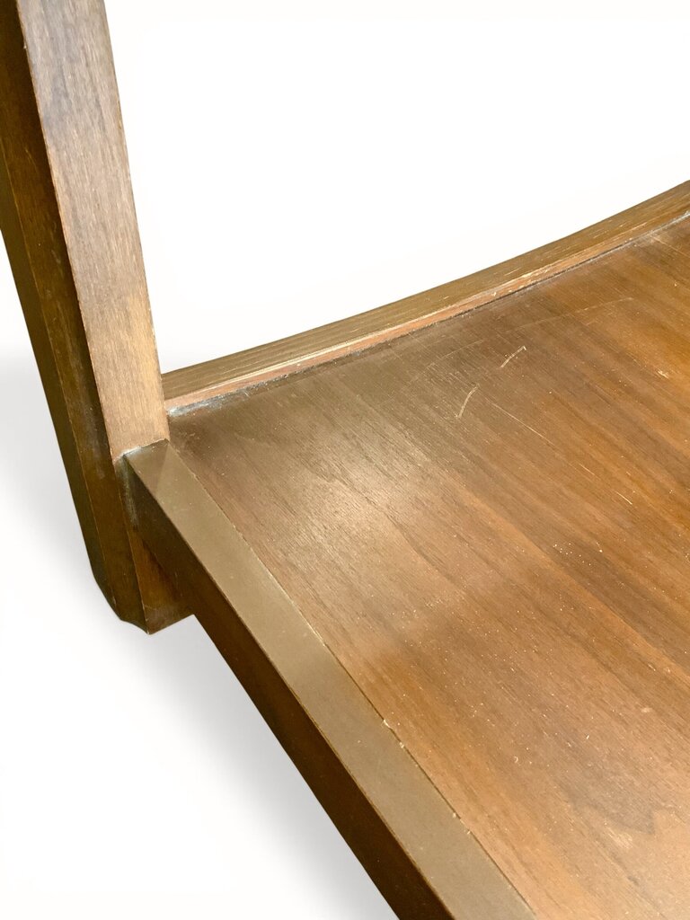 MCM Walnut Glass Side Table