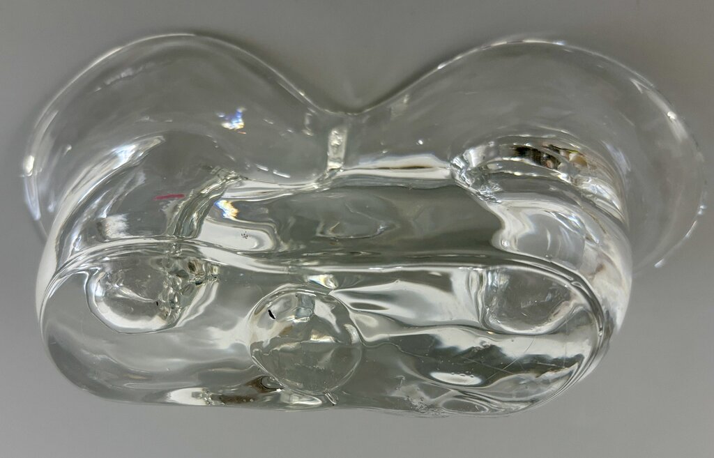 Pr of MCM Glass Sculptural Candle Holders /j