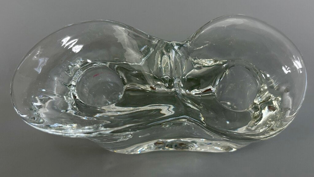 Pr of MCM Glass Sculptural Candle Holders /j
