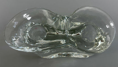 Pr of MCM Glass Sculptural Candle Holders /j