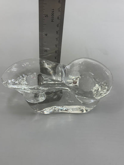 Pr of MCM Glass Sculptural Candle Holders /j