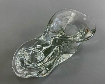 Pr of MCM Glass Sculptural Candle Holders /j