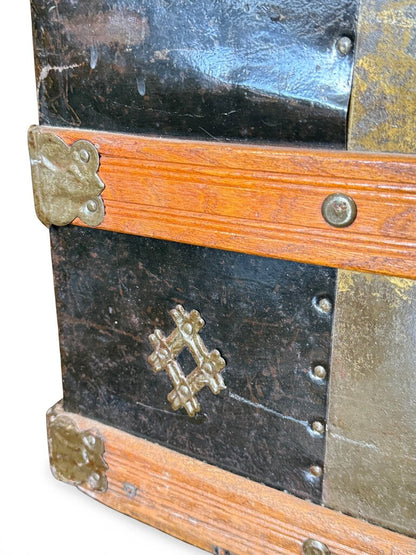 Victorian Humpback Dome-top Steamer Trunk
