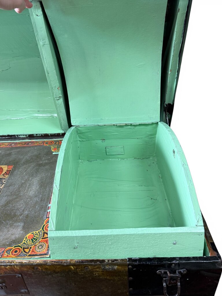 Victorian Humpback Dome-top Steamer Trunk