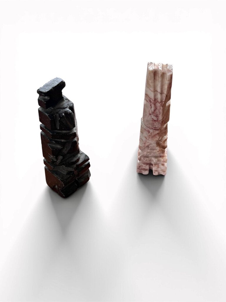 Marble Chess Board And Pieces (BROKEN PIECE)