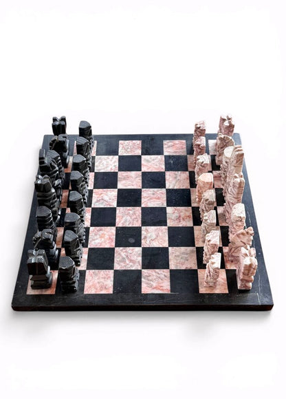 Marble Chess Board And Pieces (BROKEN PIECE)