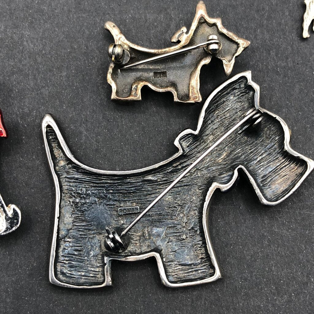 6pc Collection of Scottish Terrier Brooches & Bracelet /b