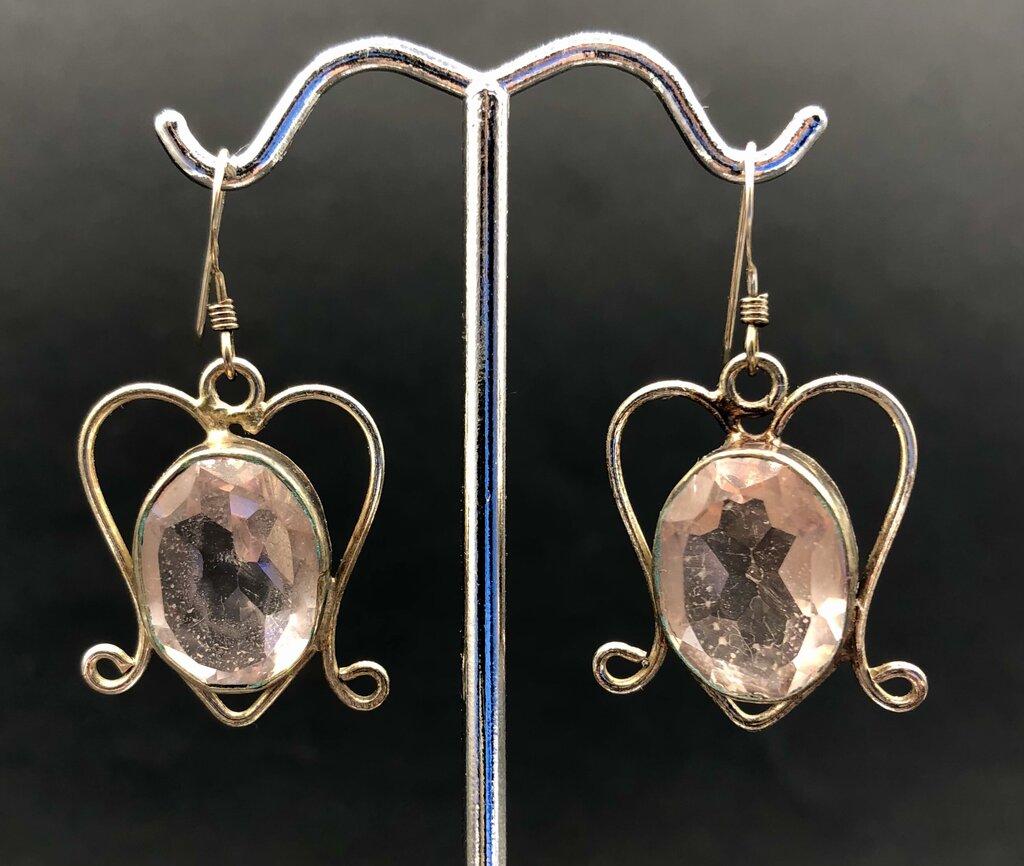 Vintage 4 Pair Sterling Silver & Gemstone Earrings /b