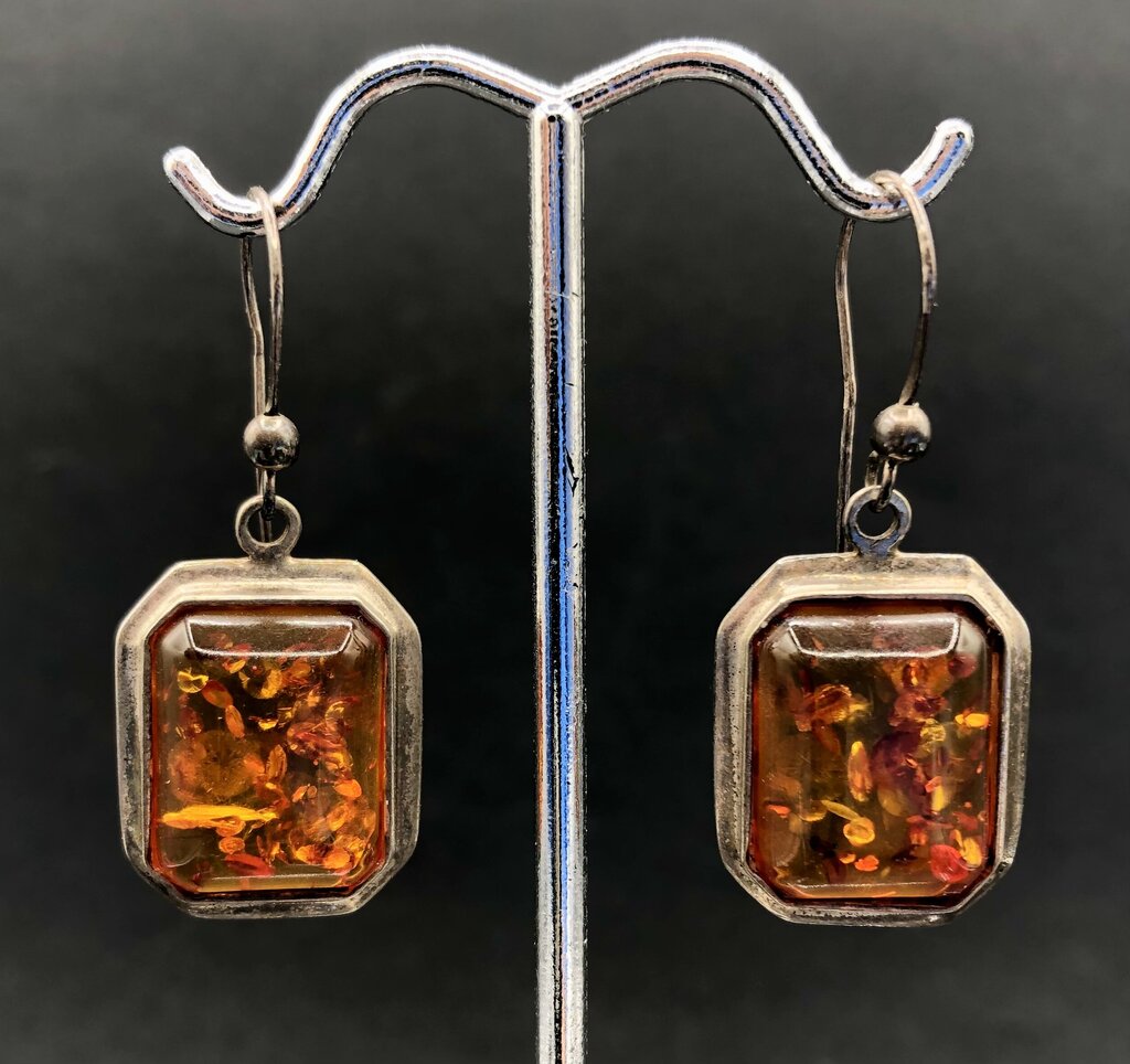 Vintage 4 Pair Sterling Silver & Gemstone Earrings /b