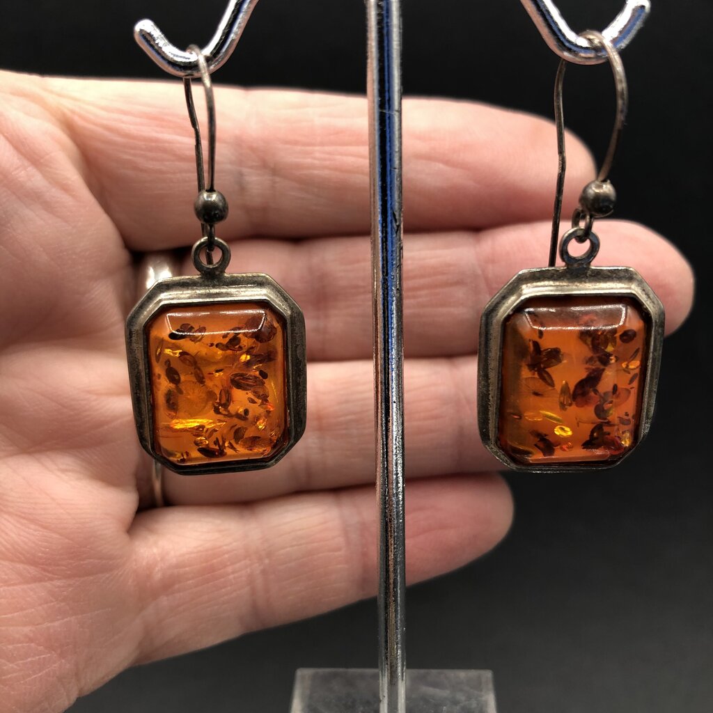 Vintage 4 Pair Sterling Silver & Gemstone Earrings /b