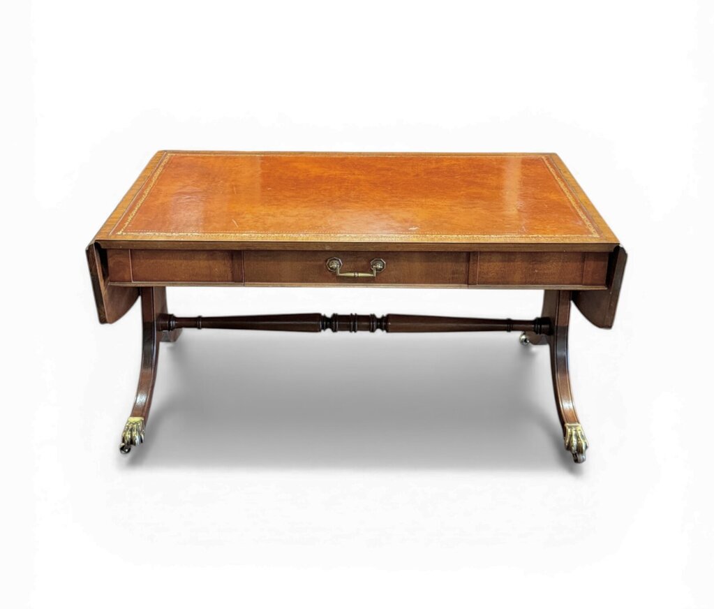 Brandt Furniture Drop Leaf Coffee Table Gold Trim