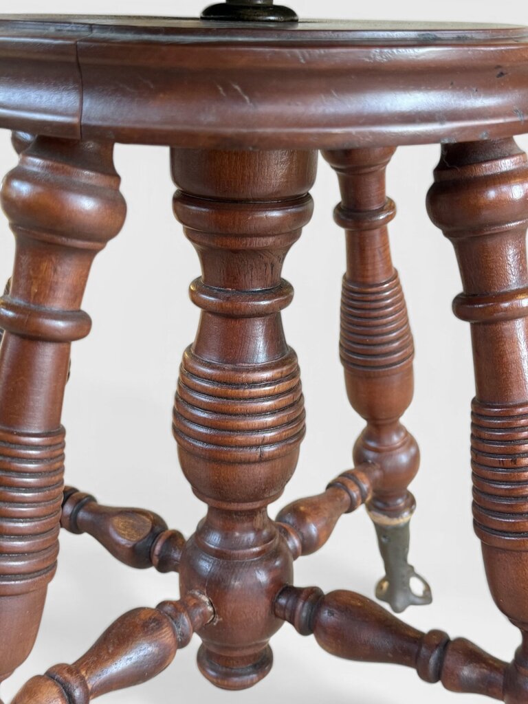 Footed Swivel Cherry Red Stool
