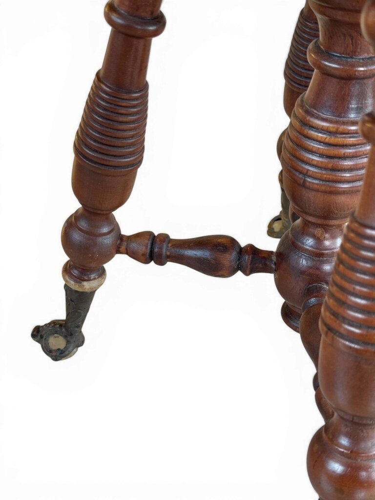 Footed Swivel Cherry Red Stool