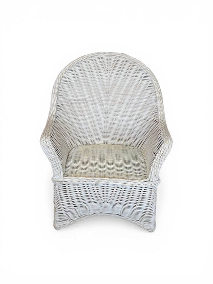 Off White Wicker Chair With Cushion