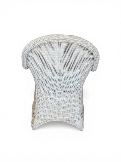 Off White Wicker Chair With Cushion