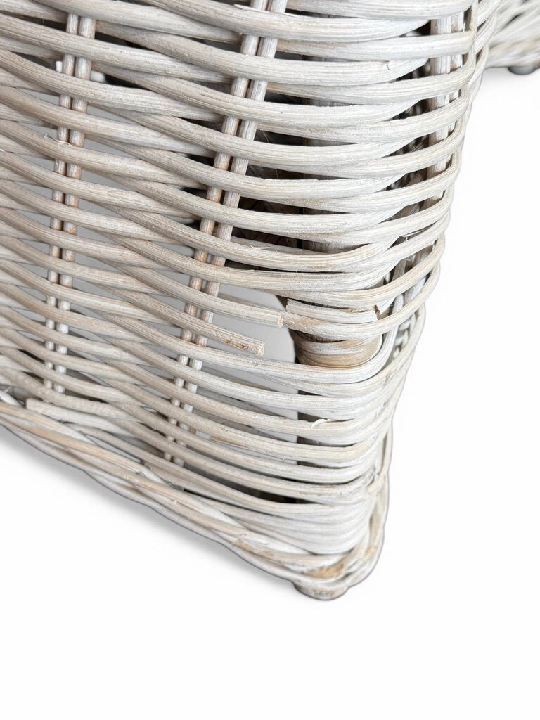 Off White Wicker Chair With Cushion