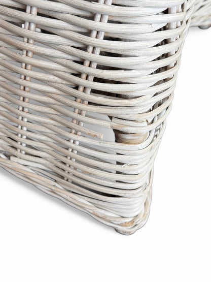 Off White Wicker Chair With Cushion