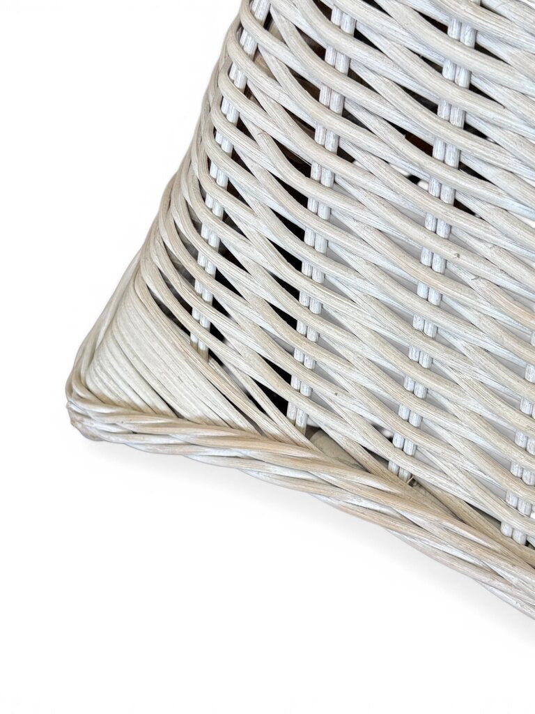 Off White Wicker Chair With Cushion