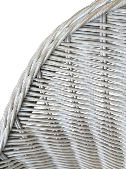 Off White Wicker Chair With Cushion