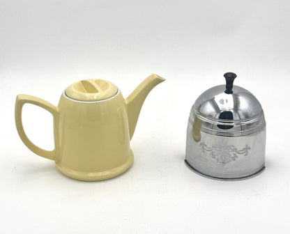 VTG Hall Yellow Teapot With Metal Cover