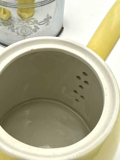 VTG Hall Yellow Teapot With Metal Cover