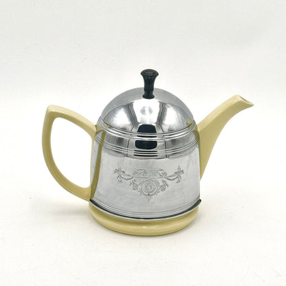 VTG Hall Yellow Teapot With Metal Cover