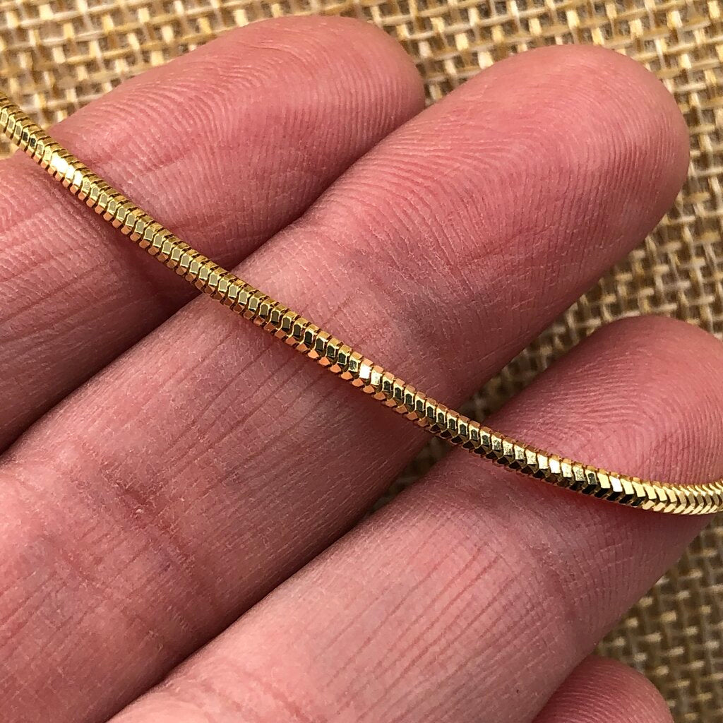 Gold Vermil 925 Sterling 18” Snake Chain Necklace 6.28gm /b