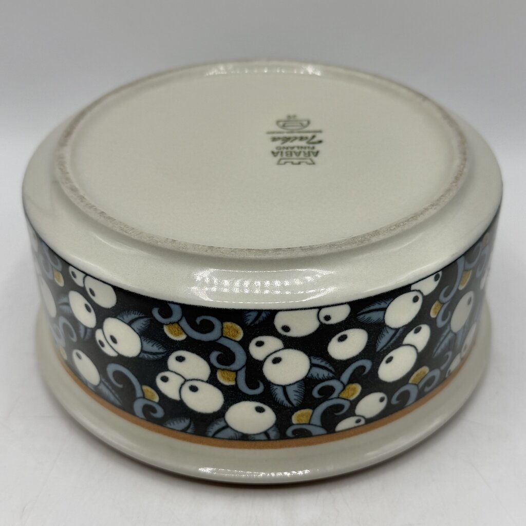 Vintage Arabia Finalnd Taika Mustikka 7 1/2” Round Serving Bowl Blueberries /cb