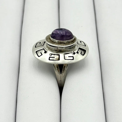 VTG Sterling Silver Purple Amethyst Locket Ring