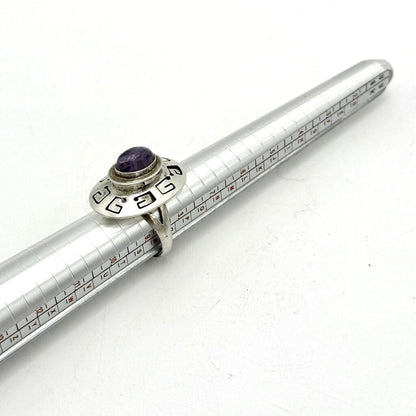 VTG Sterling Silver Purple Amethyst Locket Ring