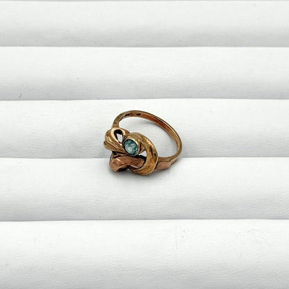 VTG 10k Gold And Aquamarine Art Deco Ring